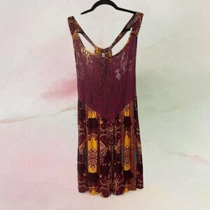 VTG Free People Mini Dress Size Small 2016 Festival Boho Indie